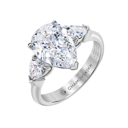 Помолвочное кольцо с бриллиантами, белое золото 1