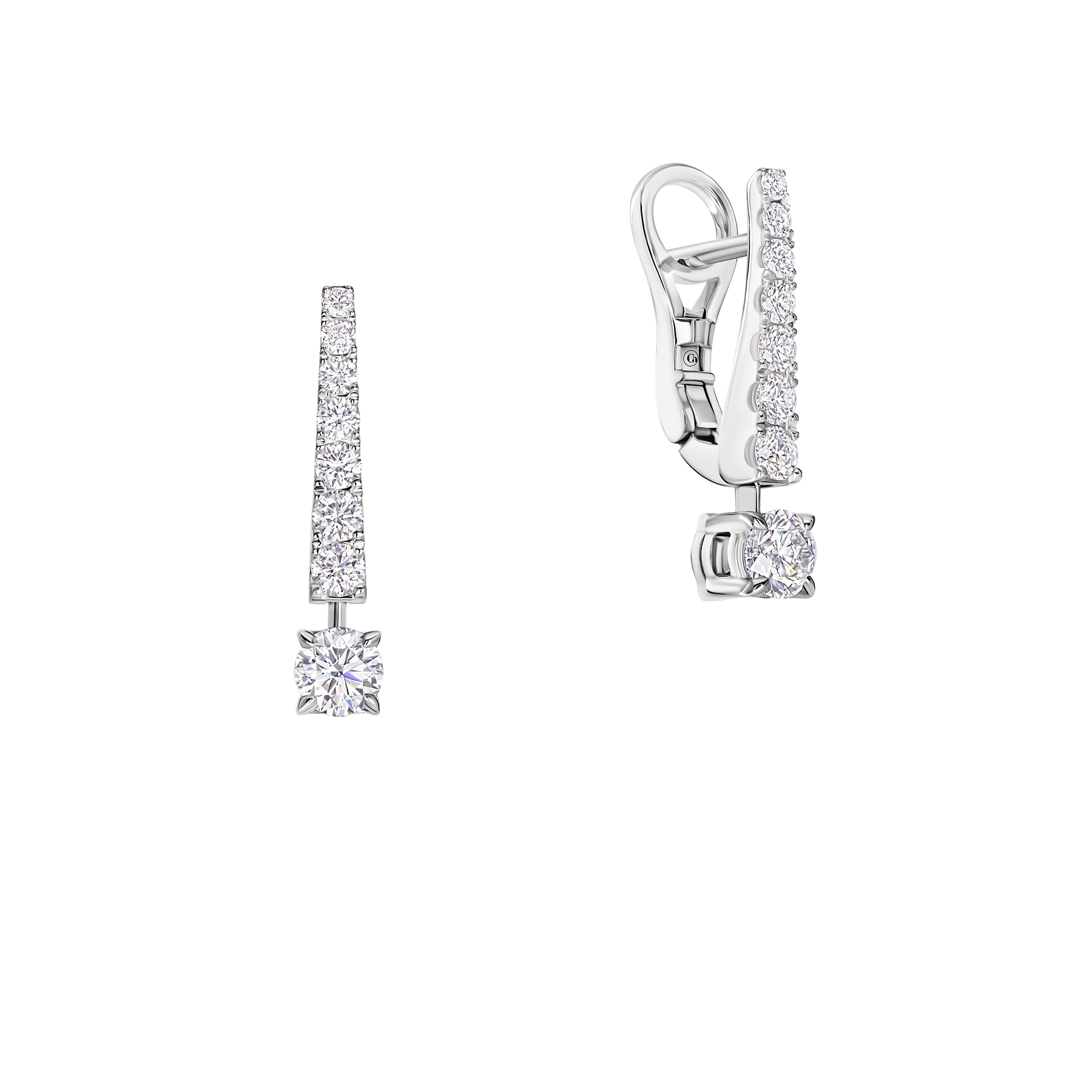 Серьги с рубинами и бриллиантами, белое золото