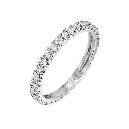 Обручальное кольцо с бриллиантами, белое золото 1