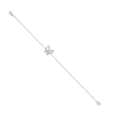 Браслет с бриллиантом и перламутром, белое золото, нанокерамика 1