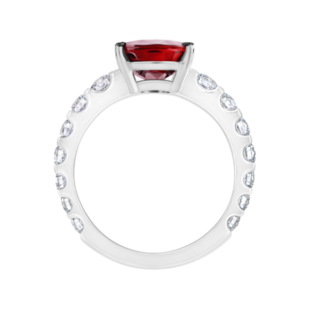 Кольцо с рубином и бриллиантами, белое золото 3