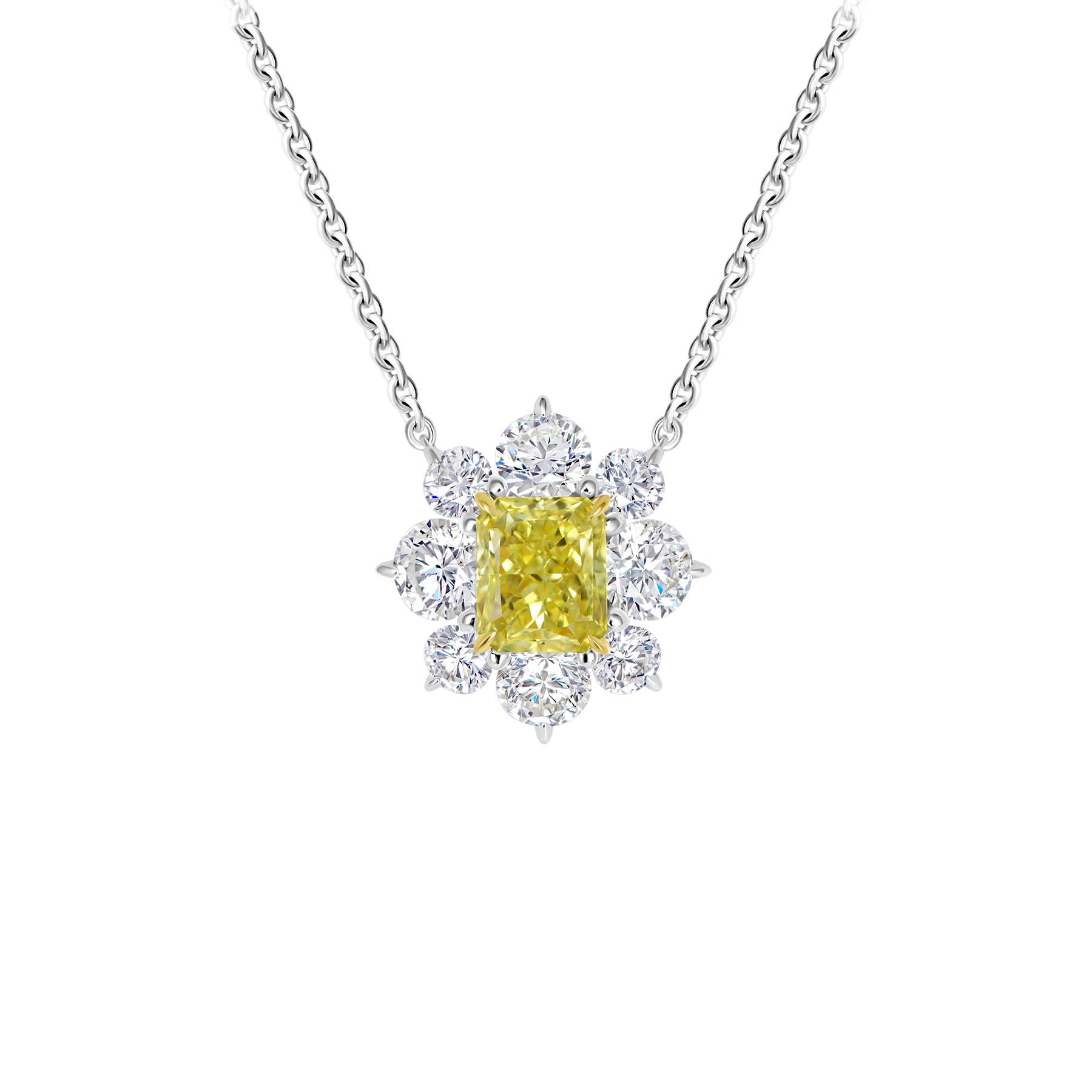 Колье с бриллиантами, белое золото