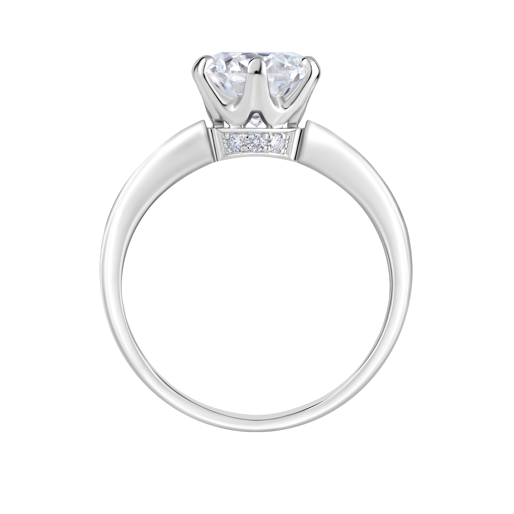 Кольцо с бриллиантами, белое золото