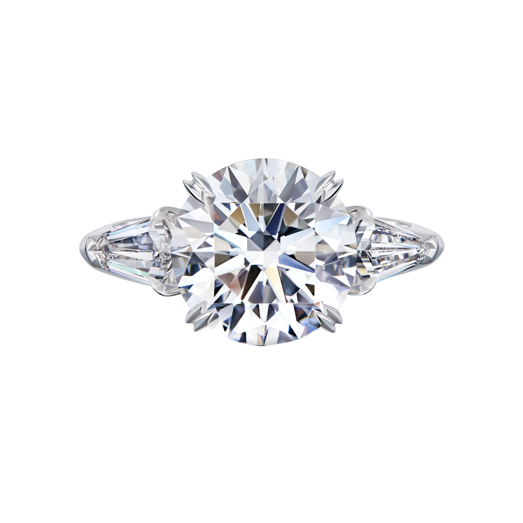 Кольцо с бриллиантами, белое золото