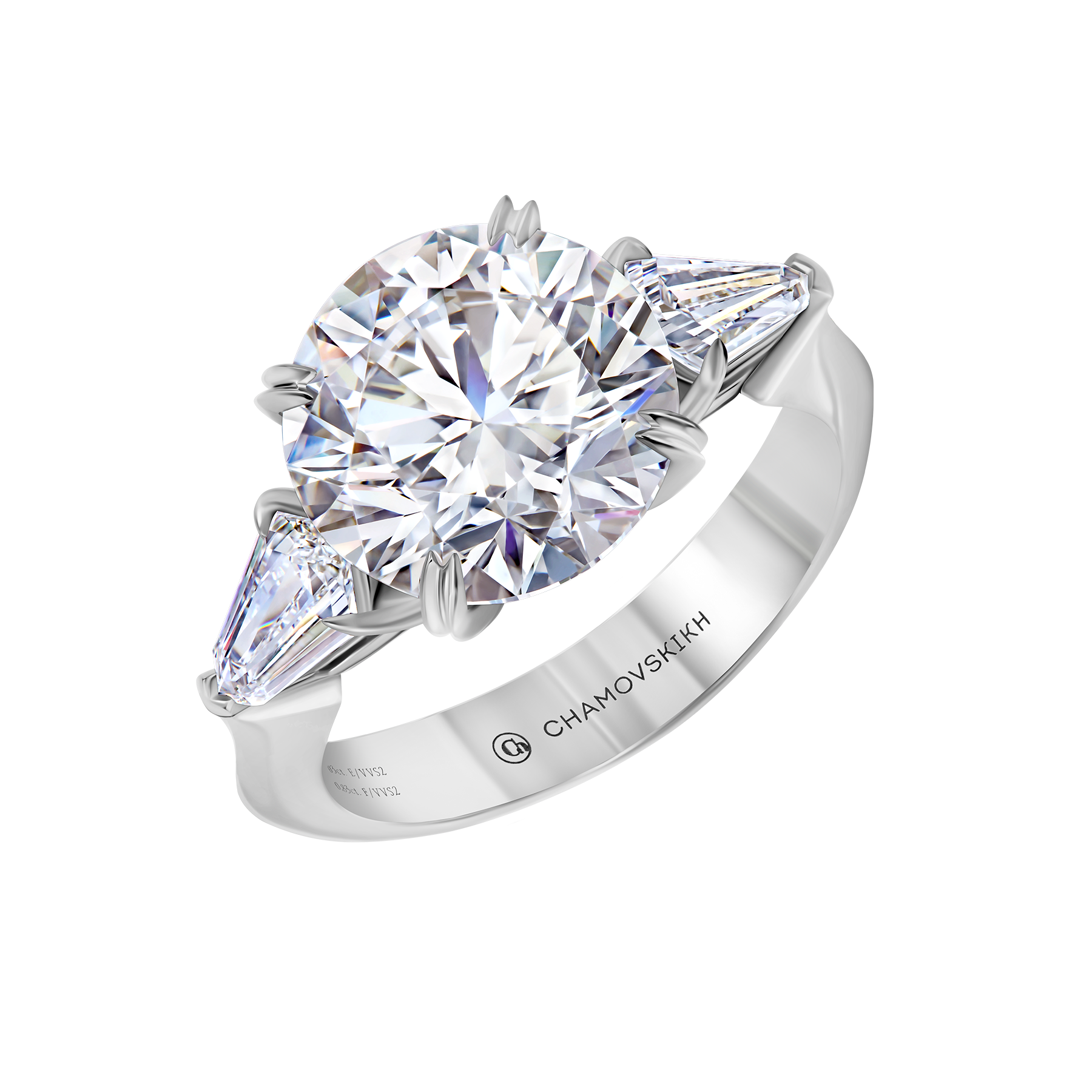 Кольцо с бриллиантами, белое золото