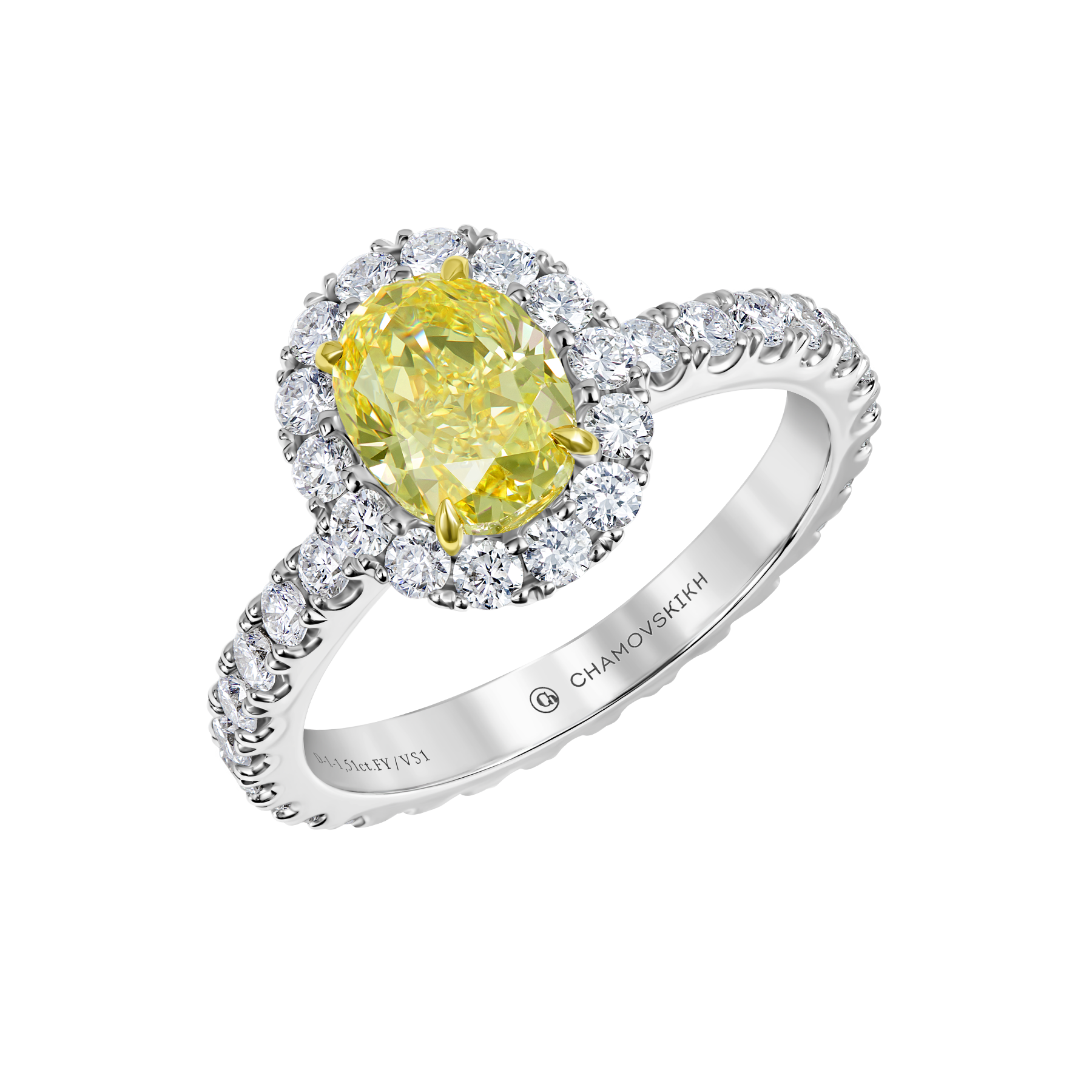 Кольцо с бриллиантами, белое золото