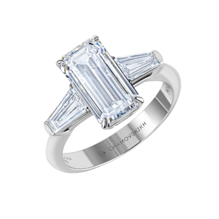 Кольцо с бриллиантами, белое золото 1