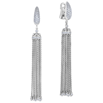 Серьги с бриллиантами, белое золото 1