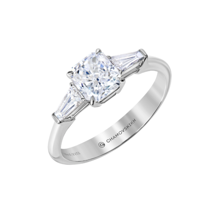 Помолвочное кольцо с бриллиантами, белое золото 1