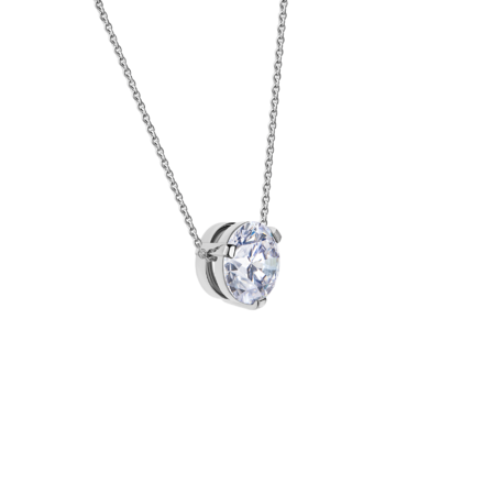 Колье с бриллиантом, белое золото 2