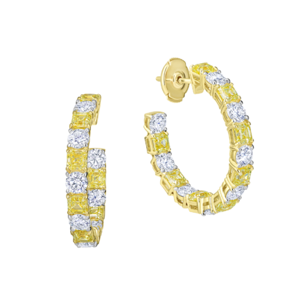 Серьги с бриллиантами, желтое золото 1