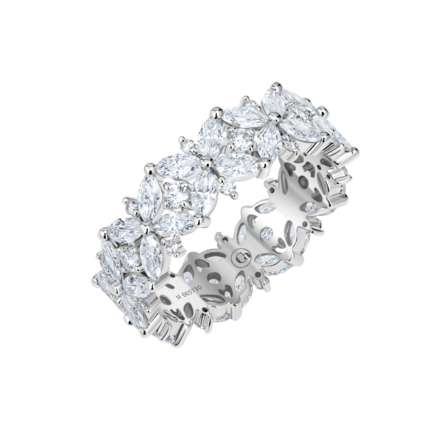 Обручальное кольцо с бриллиантами, белое золото 1