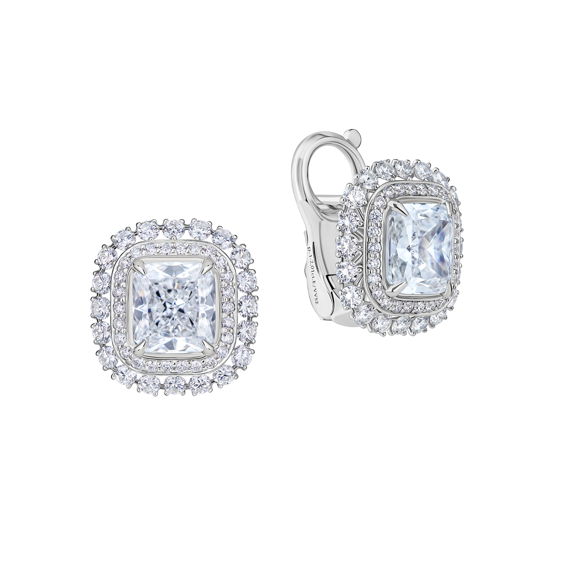 Серьги с бриллиантами, белое золото