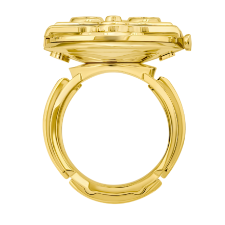 Кольцо с рубинами, сапфирами, изумрудами и бриллиантами, желтое золото 5