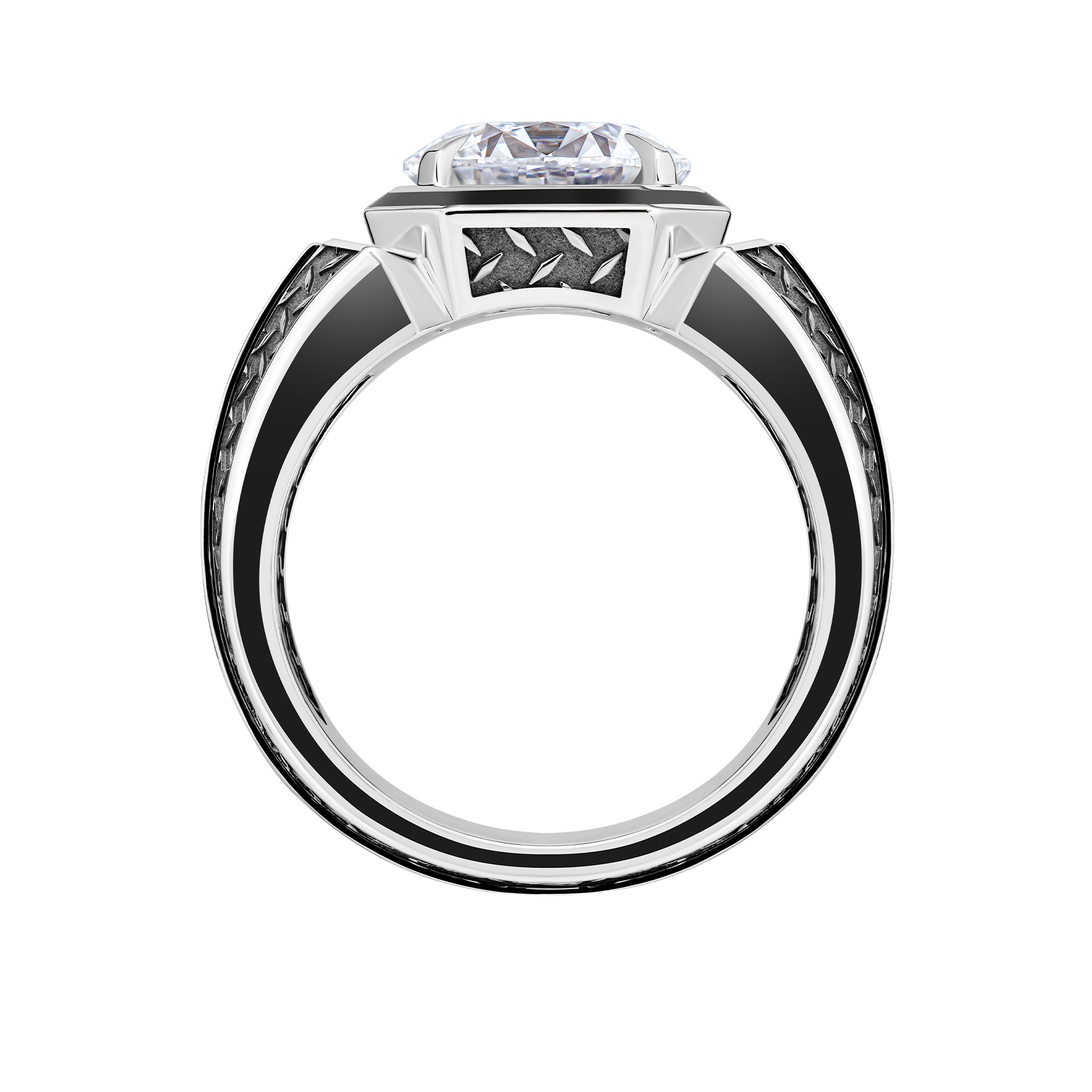 Кольцо с бриллиантом, белое золото, н. керамика