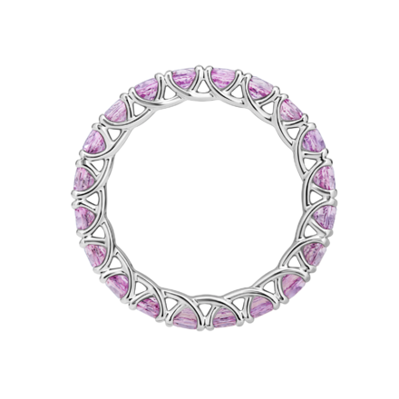 Кольцо с розовыми сапфирами, белое золото 3