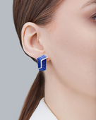 Серьги с сапфирами и бриллиантами, белое золото