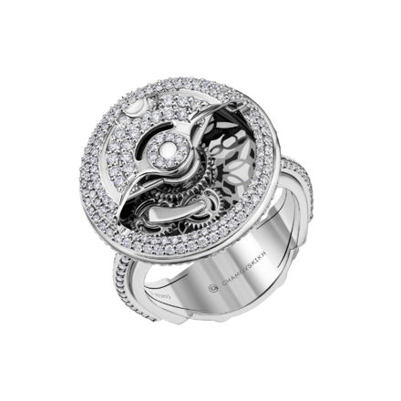 Кольцо с бриллиантами, белое золото 2