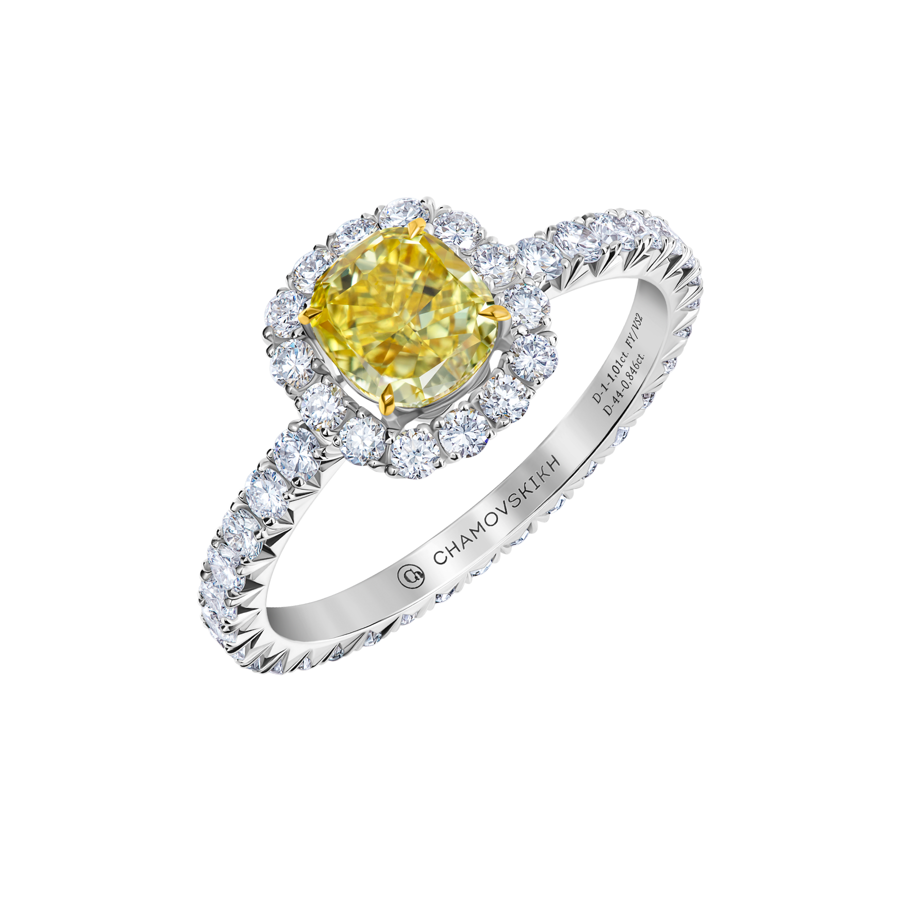 Кольцо с бриллиантами, белое золото