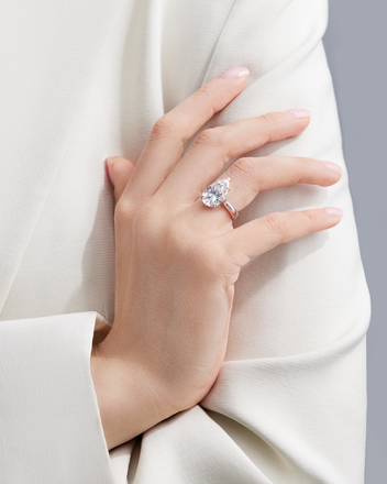 Помолвочное кольцо с бриллиантом, белое золото 4