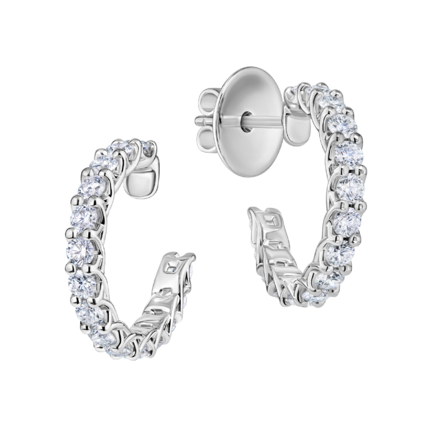 Пусеты с бриллиантами, белое золото 1