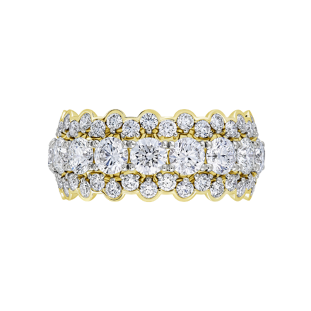 Кольцо с бриллиантами, желтое золото 2