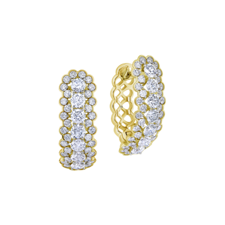 Серьги с бриллиантами, желтое золото 1