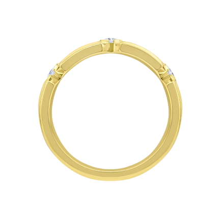 Обручальное кольцо с бриллиантами, желтое золото 3