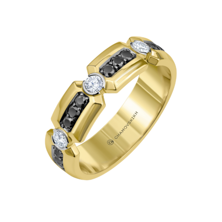 Кольцо с бриллиантами, желтое золото 1