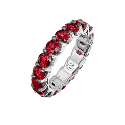 Кольцо с рубинами, белое золото 1