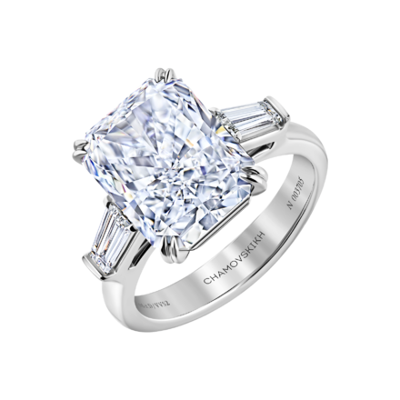 Помолвочное кольцо с бриллиантами, платина 1