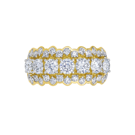 Обручальное кольцо с бриллиантами, желтое золото 2