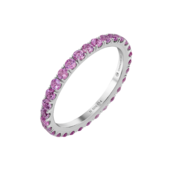 Кольцо с розовыми сапфирами, белое золото