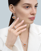 Кольцо со спессартином и бриллиантами, белое золото