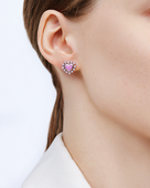 Пусеты с бриллиантами, белое золото, н.керамика