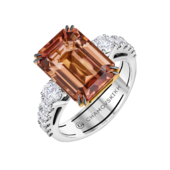 Кольцо с турмалином и бриллиантами, белое золото