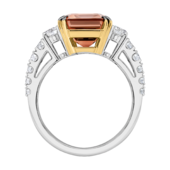 Кольцо с турмалином и бриллиантами, белое золото