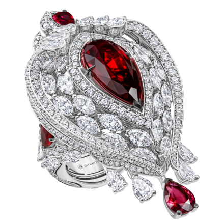 Кольцо с рубинами и бриллиантами, белое золото 1
