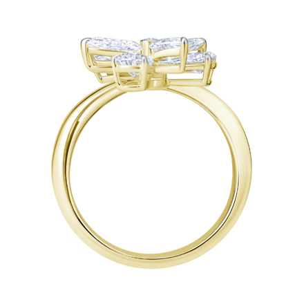 Кольцо с бриллиантами, желтое золото 3