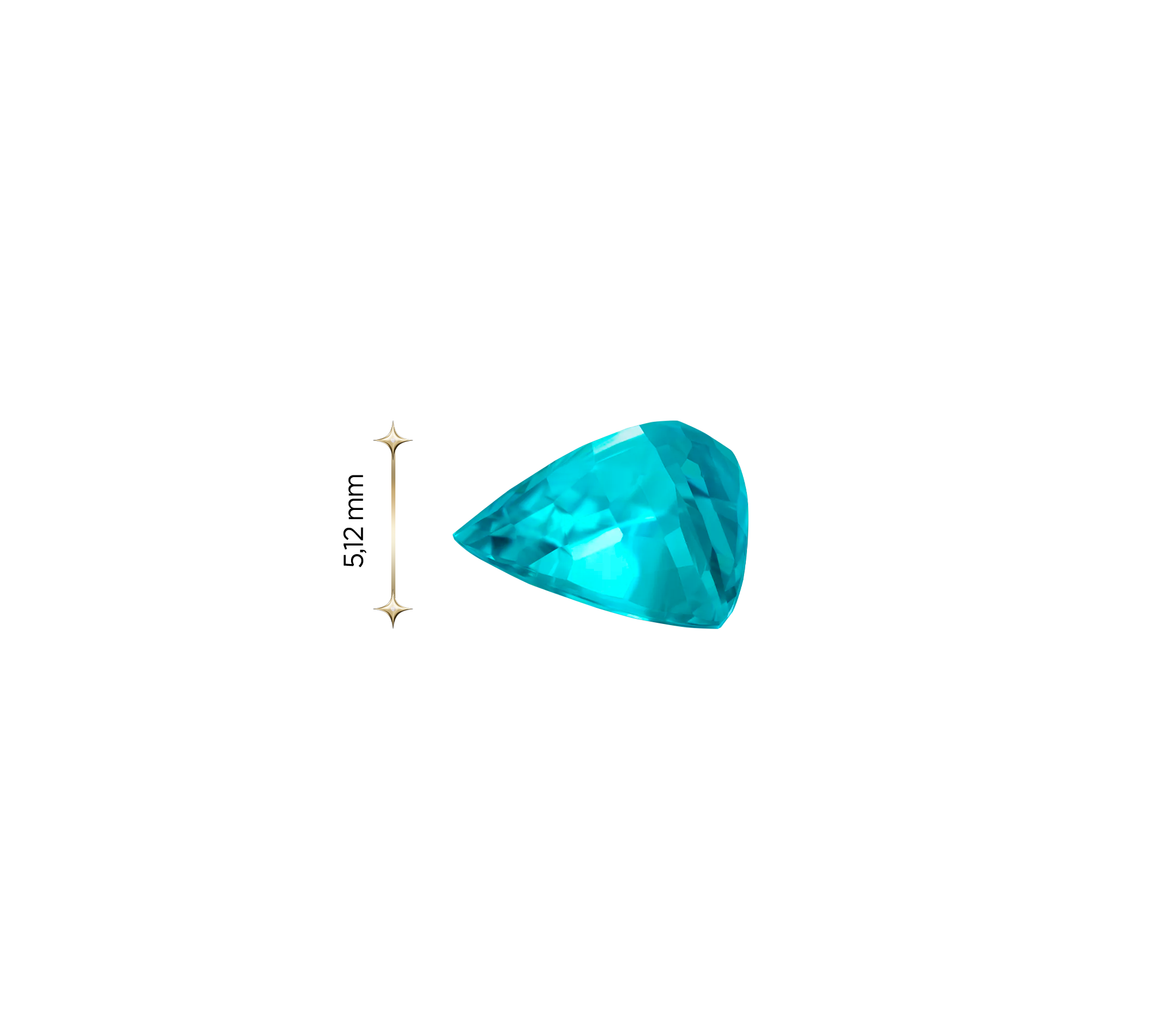 Турмалин Параиба, Триллион, 2,06 ct