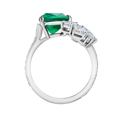 Кольцо с изумрудом и бриллиантами, белое золото 3