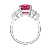 Кольцо со шпинелью и бриллиантами, белое золото