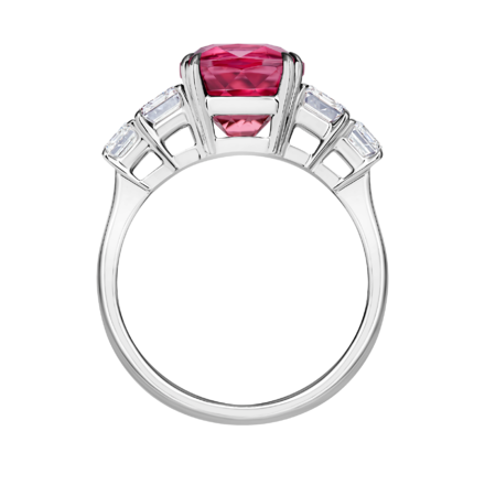 Кольцо со шпинелью и бриллиантами, белое золото 3