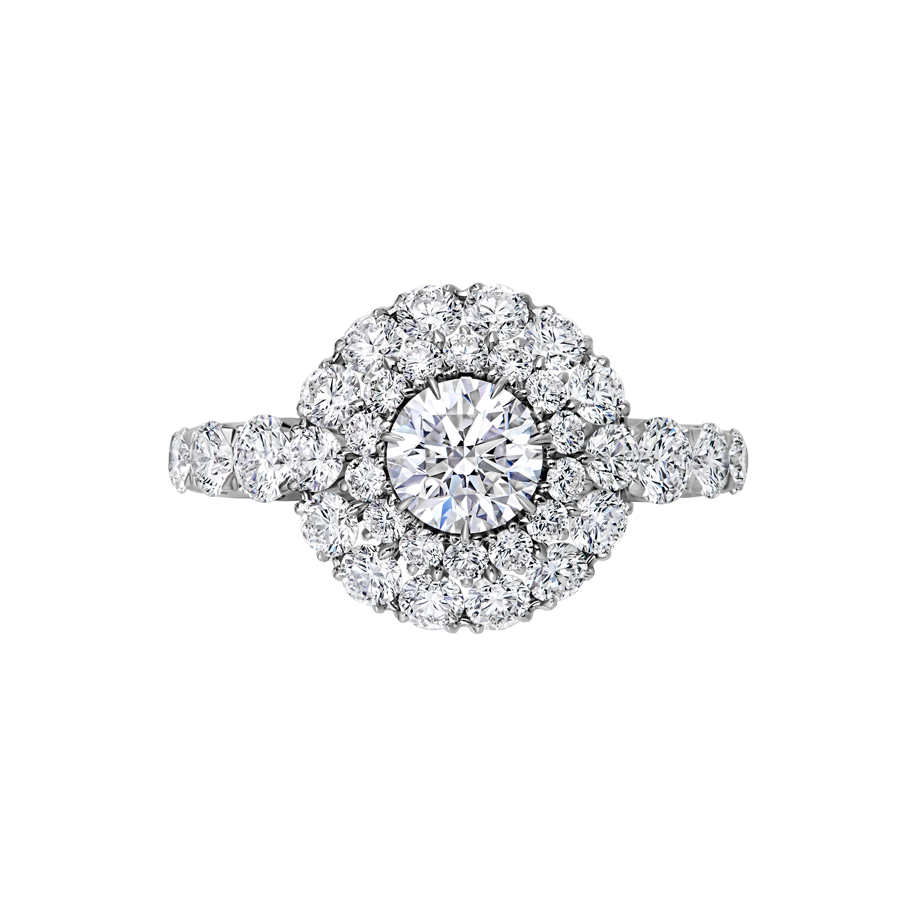 Кольцо с бриллиантами, белое золото