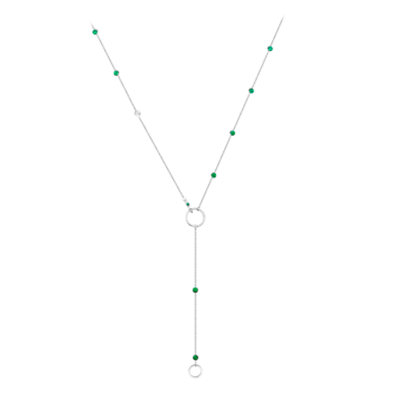 Колье с изумрудами, белое золото 1