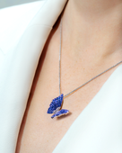 Подвес с сапфирами и бриллиантами, белое золото