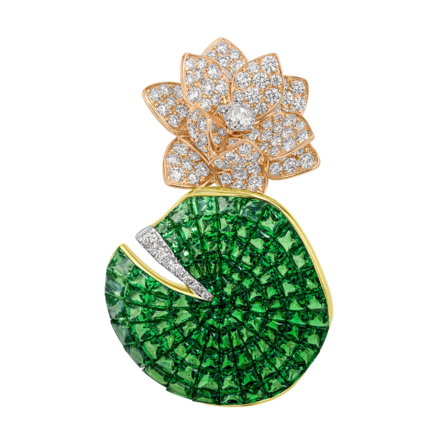 Кольцо с тсаворитами и бриллиантами, желтое золото 2