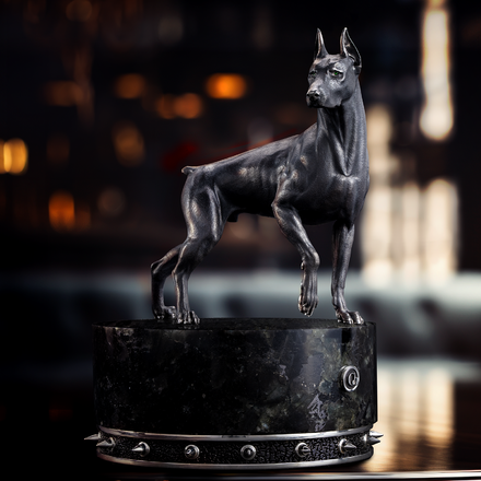 Настольная скульптура «Доберман» 2
