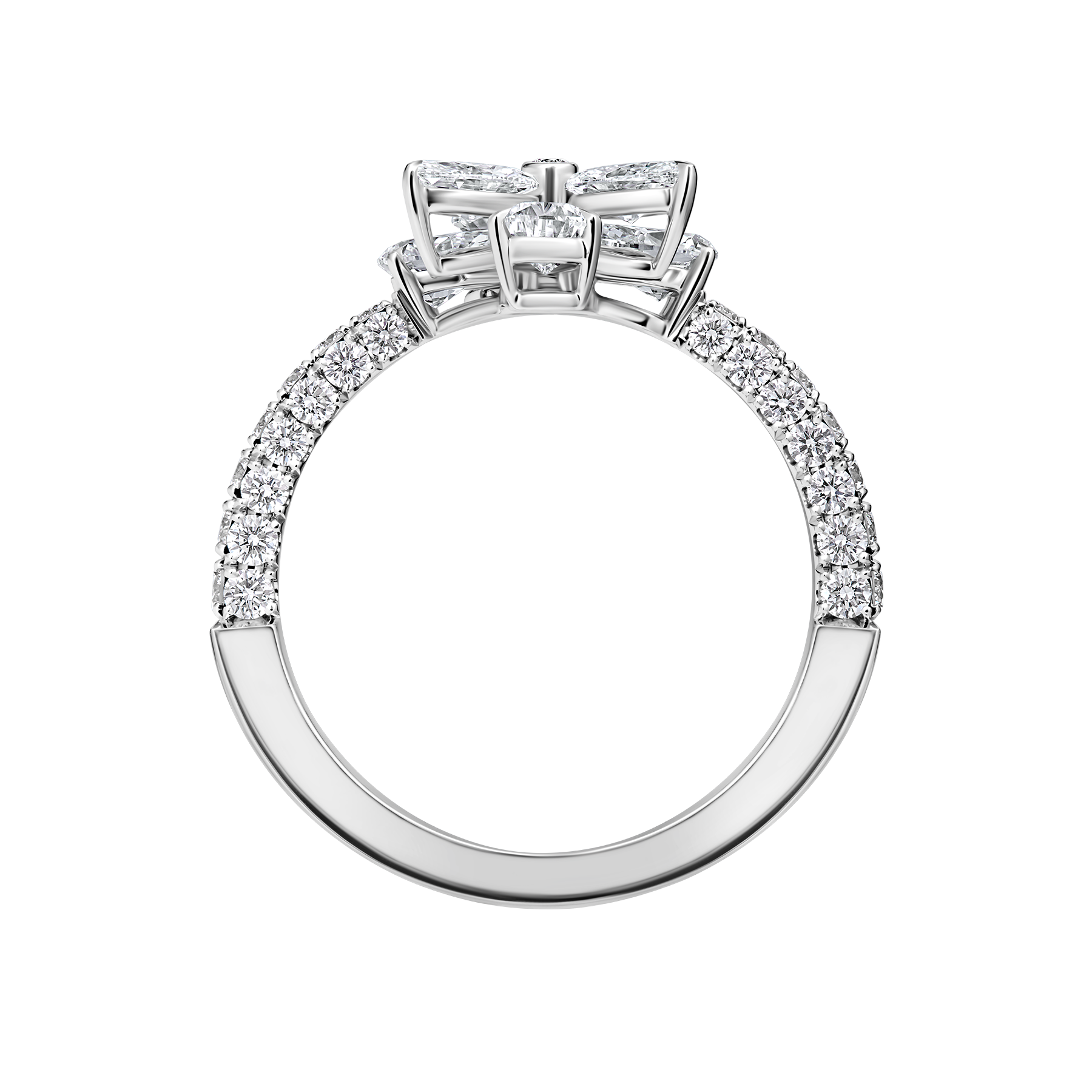 Кольцо с бриллиантами, белое золото