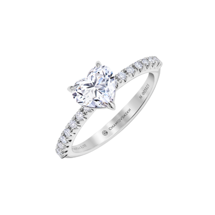 Помолвочное кольцо с бриллиантами, белое золото 1